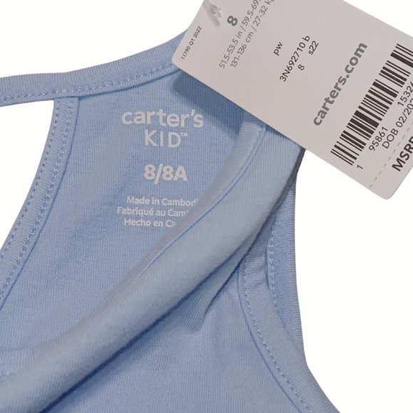 Carter's Pastel Zebra Tank Top Sz 8 - Picture 3 of 3